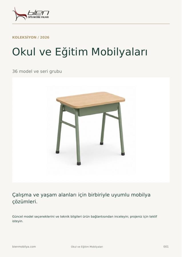 Okul ve Eğitim Mobilyaları katalog kapağı
