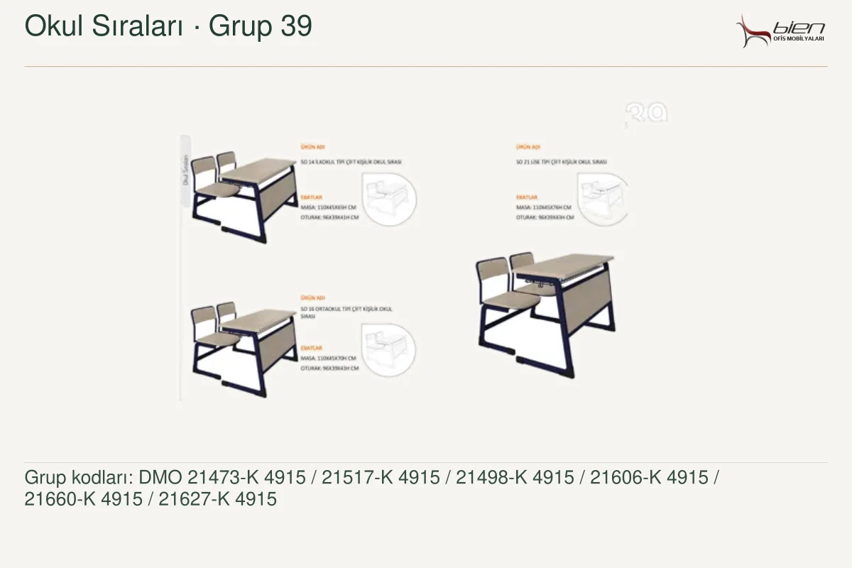 Bien Okul Sıraları · Grup 39