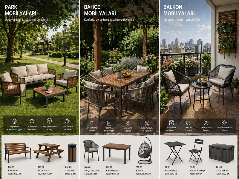 Park, Bahçe, Balkon & Açık Alan Mobilyaları